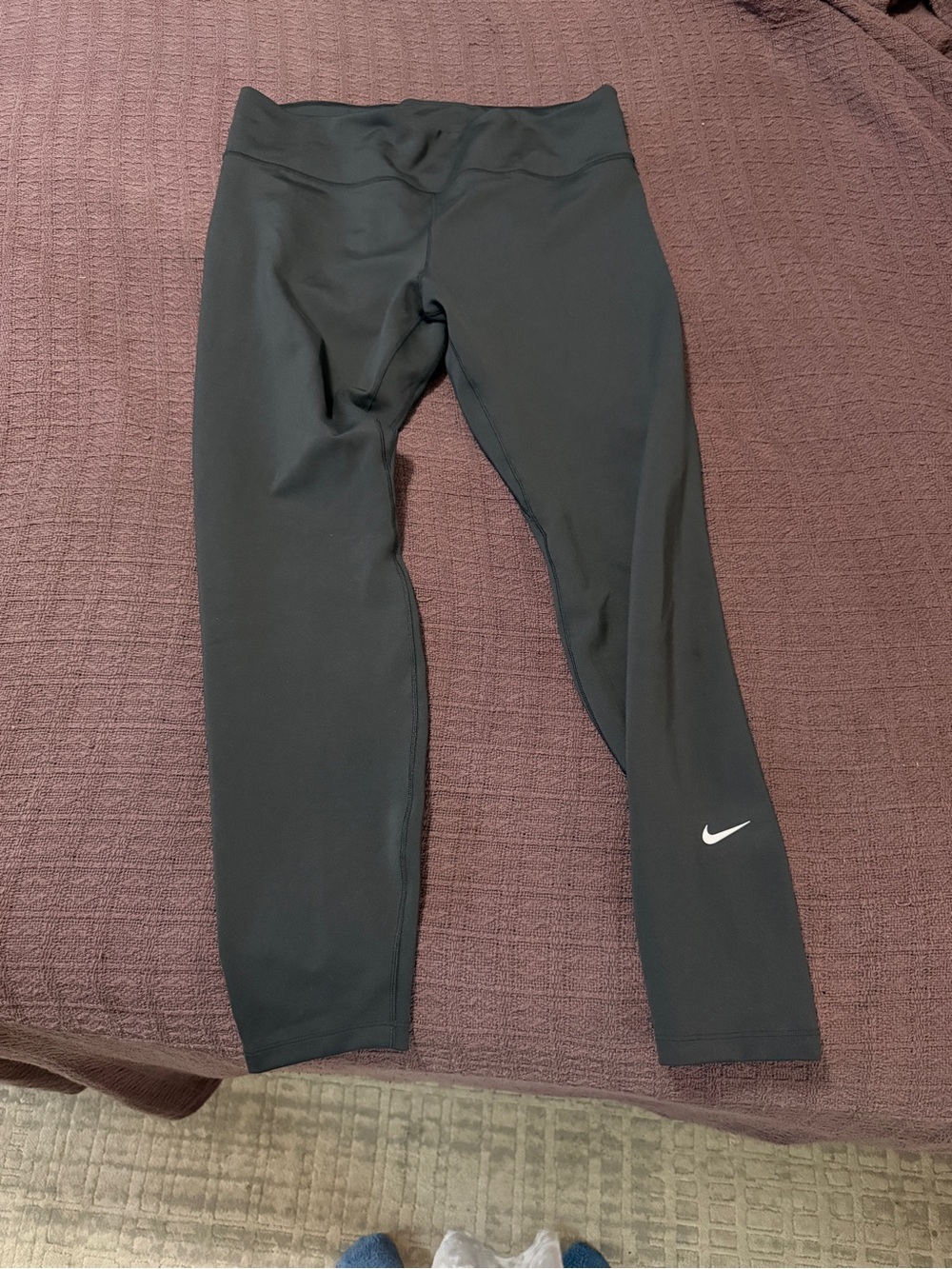 Nike Kids Black Leggings with White Swoosh
